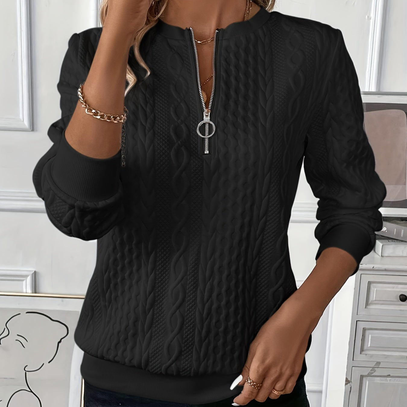 Maglia con cerniera Camilla Signature