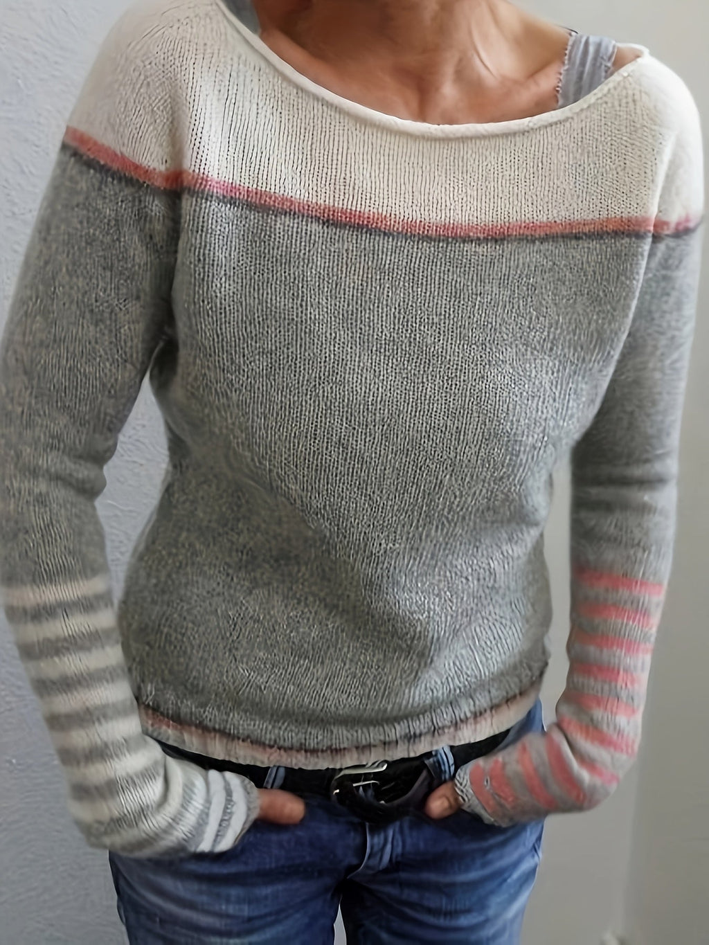 Maglione in cashmere a righe