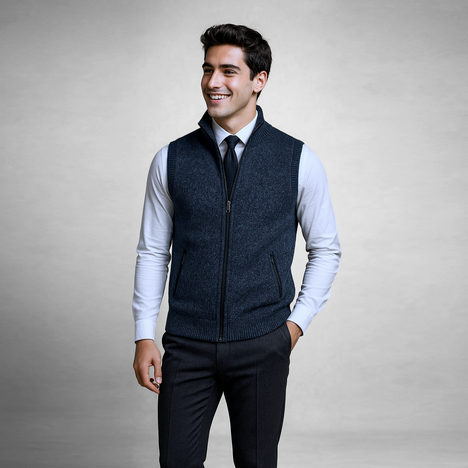 Gilet con cerniera completa